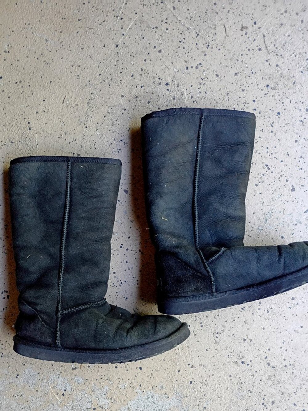 UGG black suede leather tall boots size 6